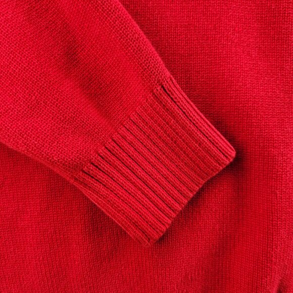 Polo Ralph Lauren Full Zip XL Red Knit Blue Pony Logo Cotton Men Jacket Sweater - Picture 5 of 15